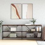 vidaXL Wandtafel 200x30x75 cm bewerkt hout en ijzer gerookt, Verzenden, Nieuw