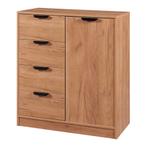 Commode Varkaus ladekast mdf met 4 lades 1 deur 90x80x40 cm, Verzenden, Nieuw