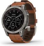 Garmin Fenix 7 47 mm titanium met chestnut leren band [wifi,, Verzenden, Gebruikt