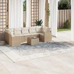 vidaXL 8-delige Loungeset met kussens poly rattan beige, Tuin en Terras, Verzenden, Nieuw, Rotan, Loungeset