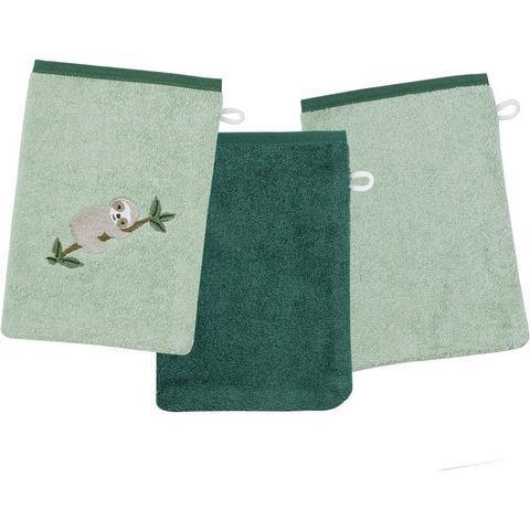 Wörner Washandje Luiaard washandje 3-delige set 1x met, Huis en Inrichting, Badkamer | Badtextiel en Accessoires, Nieuw, Verzenden