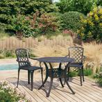vidaXL 3-delige Bistroset gietaluminium zwart, Tuin en Terras, Tuinsets en Loungesets, Verzenden, Nieuw, Aluminium, 2 zitplaatsen