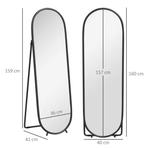 Ovale Staande Lichaamsspiegel 160×40 cm – Metalen Frame, Huis en Inrichting, Verzenden, Nieuw