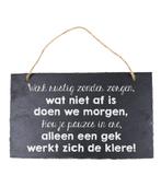 Leisteen Bordje Rustig Werken 25cm, Hobby en Vrije tijd, Verzenden, Nieuw