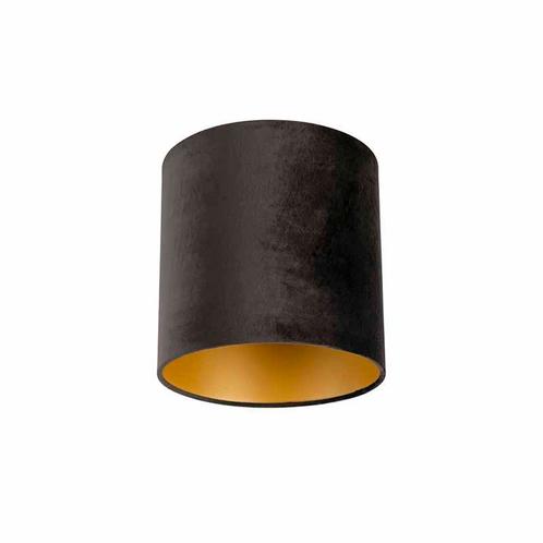 Lampenkap velours 25/25/25 zwart - goud, Huis en Inrichting, Lampen | Lampenkappen, Minder dan 25 cm, Overige vormen, Zwart, Nieuw