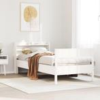 vidaXL Bedframe zonder matras massief grenenhout wit 75x190, Eenpersoons, Verzenden, Wit, Nieuw