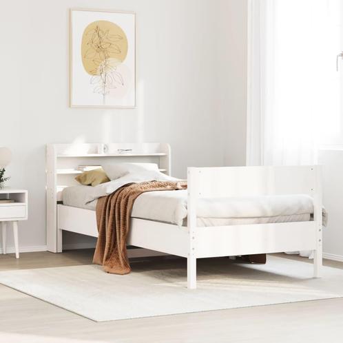 vidaXL Bedframe zonder matras massief grenenhout wit 75x190, Huis en Inrichting, Slaapkamer | Bedden, Wit, Nieuw, Hout, Eenpersoons