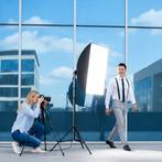 Set van 2 studiolampen met softbox, statief en tas - zwart, Audio, Tv en Foto, Fotografie | Fotostudio en Toebehoren, Verzenden