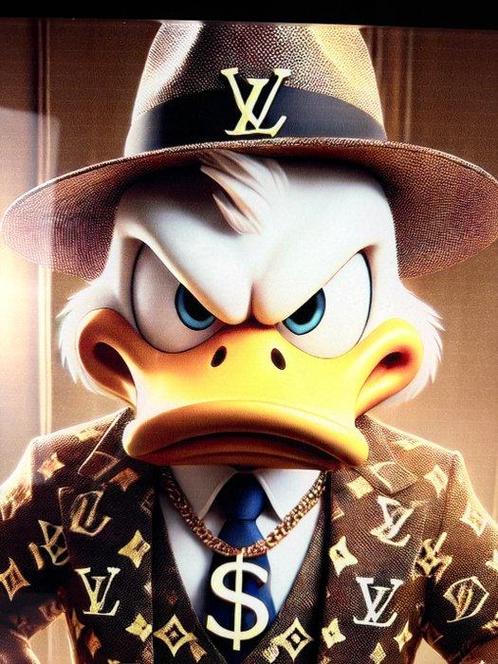 Mike Blackarts - Luxury Money Boss Duck – LV Edition, Antiek en Kunst, Kunst | Schilderijen | Modern
