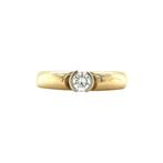 Gouden solitair ring met diamant Le Chic 14 karaat, Sieraden, Tassen en Uiterlijk, Verzenden, Zo goed als nieuw, Wit, Goud