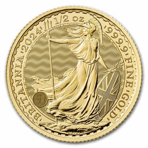 Gouden Britannia 1/2 oz 2024 (King Charles), Postzegels en Munten, Munten | Europa | Niet-Euromunten, Losse munt, Goud, Overige landen