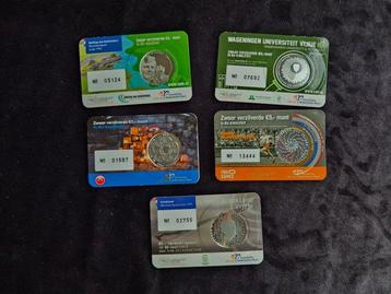 Nederland. 5 Euro 2017/2018 (5 stuks) (Zonder Minimumprijs) beschikbaar voor biedingen