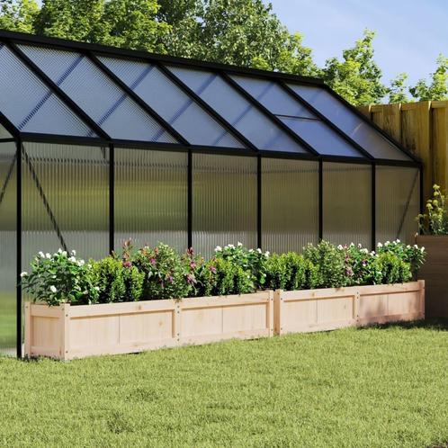 vidaXL Plantenbakken 2 st cm massief grenenhout, Tuin en Terras, Bloembakken en Plantenbakken, 100 cm of meer, Nieuw, Hout, 30 tot 60 cm