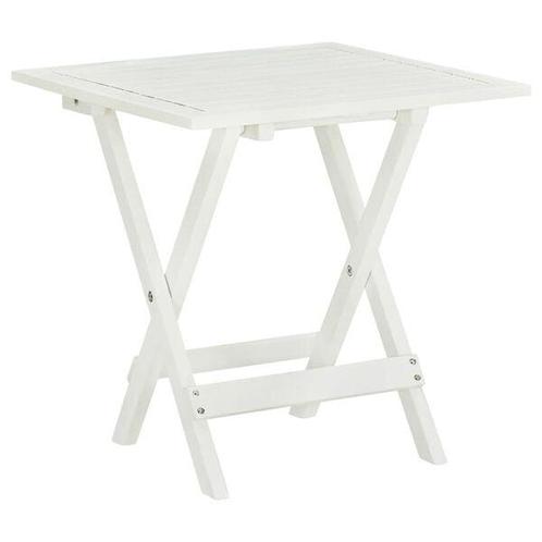 Acacia Bijzettafel Wit - - Tweedekansje - Tuin & Interieur, Huis en Inrichting, Tafels | Bijzettafels, 45 tot 60 cm, Minder dan 55 cm