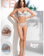 Italiaanse lingerie set met push-up beha satijn en slip