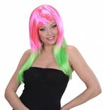 Pruik Disco roze/groen, Ophalen of Verzenden, Nieuw
