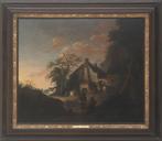 Salomon Rombouts(ca. 1655), Landschap boerderij en reizigers