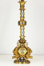 Staande lamp - Neogotische Cloissone & Ormolu kandelaar -