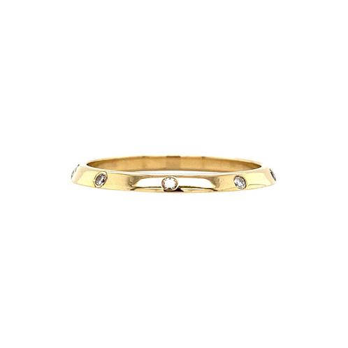 Gouden (aanschuif) ring met diamant 18 karaat, Sieraden, Tassen en Uiterlijk, Ringen, Wit, Zo goed als nieuw, Goud, Verzenden