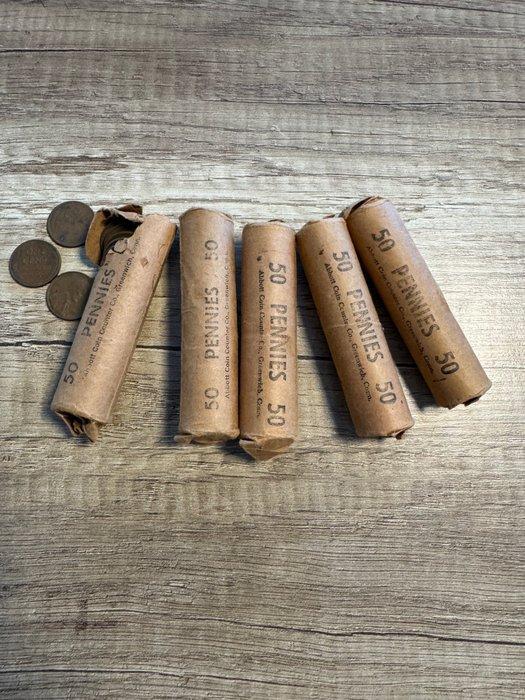 Verenigde Staten. Vintage Unopened Rolls of U.S. Lincoln, Postzegels en Munten, Munten | Europa | Niet-Euromunten