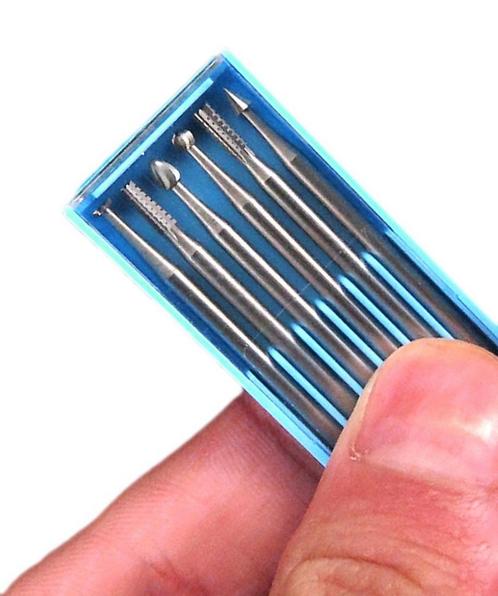 Set van 6 HSS mini freesjes, 1.8x40 mm, 2.35 mm schacht, Doe-het-zelf en Verbouw, Gereedschap | Handgereedschap, Nieuw, Ophalen of Verzenden