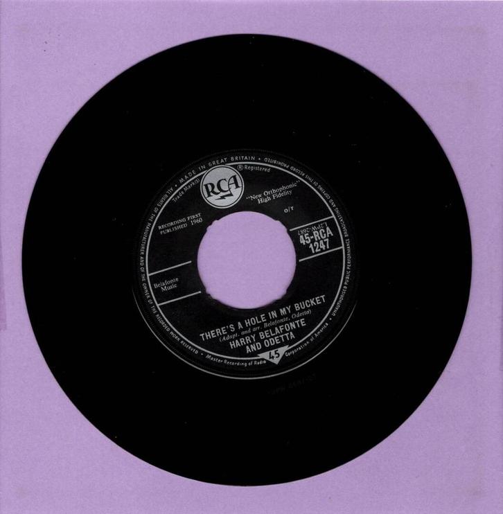 Harry Belafonte And Odetta – Theres A Hole In My Bucket / C, Cd's en Dvd's, Vinyl Singles, Ophalen of Verzenden