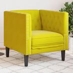 vidaXL Fauteuil Chesterfield-stijl fluweel geel, Verzenden, Nieuw, Eenpersoons, Stof