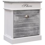 vidaXL Schoenenkast 50x28x58 cm paulowniahout grijs, Verzenden, Nieuw