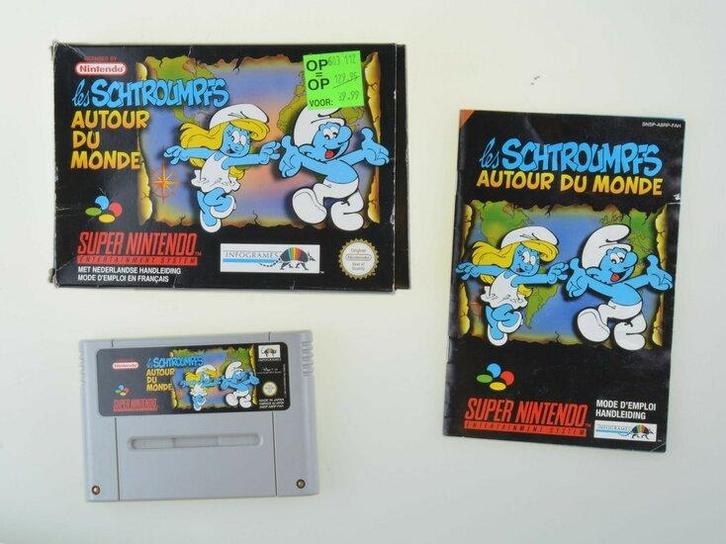 Les Schtroumpfs Autour Du Monde  (De Smurfen) [Super, Spelcomputers en Games, Games | Nintendo Super NES, Zo goed als nieuw, Ophalen of Verzenden