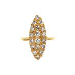 Gouden vintage Victoriaanse ring met diamant 20 kt, Ophalen of Verzenden, Nieuw