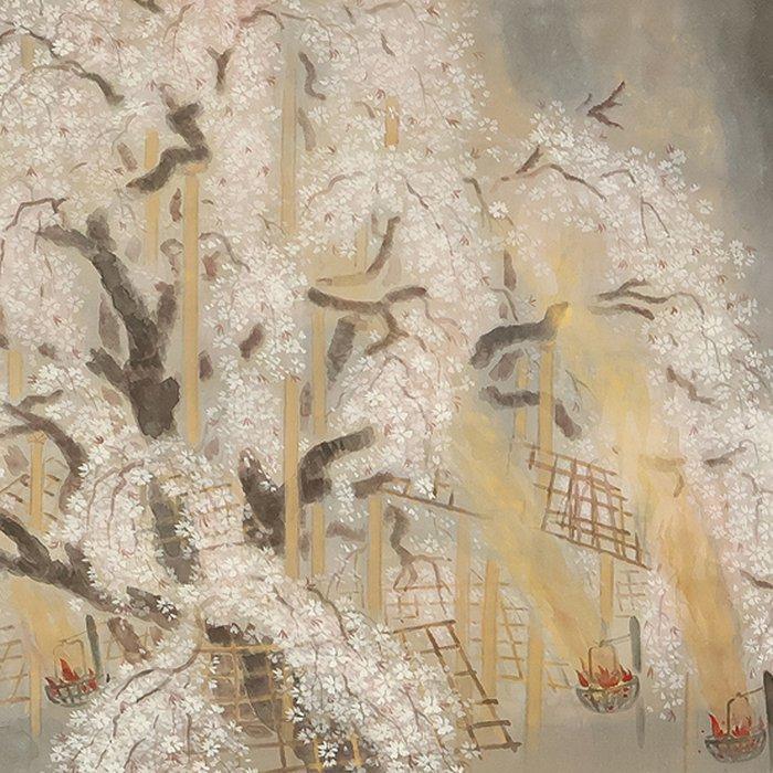 Weeping Cherry Tree and Hanging Lantern at Night with Box -, Antiek en Kunst, Antiek | Overige Antiek