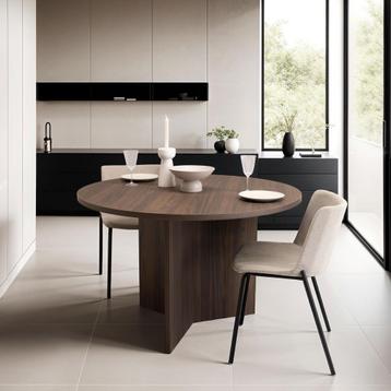 SALE! Ronde Eettafel Mae, 140cm, kleur Bruin Noten beschikbaar voor biedingen