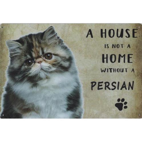 Wandbord Katten - A House Is Not A Home Without A Persian, Dieren en Toebehoren, Katten-accessoires, Nieuw, Ophalen of Verzenden