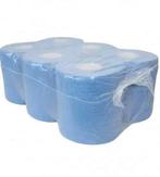Poetspapier midi 2-lgs blauw 135 mtr geperforeerd - 6 rollen, Verzenden