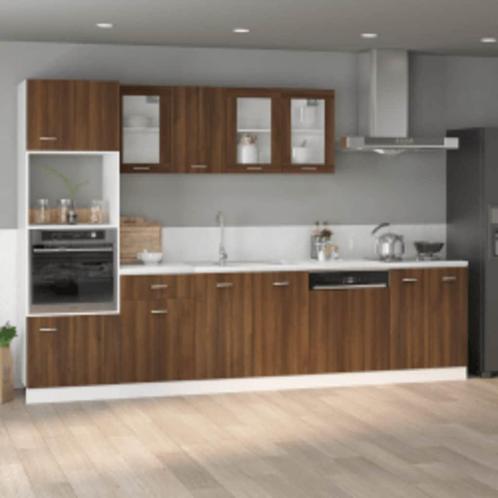 vidaXL Magnetronkast Lyon 60x57x207 cm bewerkt hout bruin, Huis en Inrichting, Keuken | Keukenelementen, Bruin, Nieuw, Verzenden