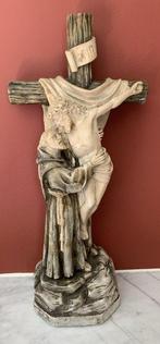 Kruis - Gips - 1940-1950 - Franciscus & Christus - 30 cm, Antiek en Kunst