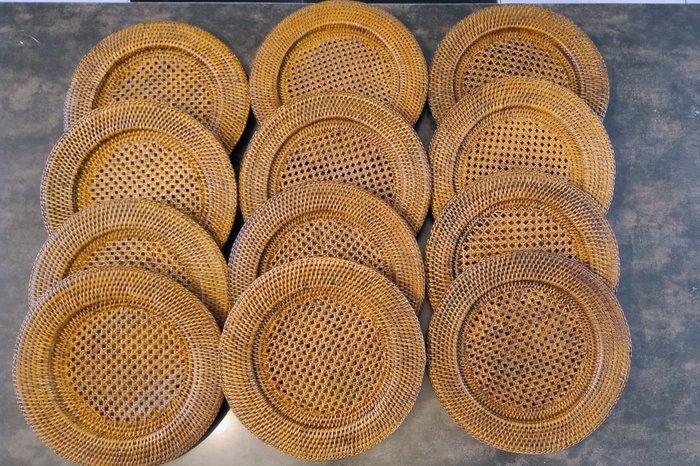 Flamant - Onderbord (12) - Rattan - Onderzetters voor borden, Antiek en Kunst, Curiosa en Brocante