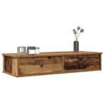 vidaXL Wandschap met lades 100x37,5x19 cm bewerkt hout oud, Huis en Inrichting, Woonaccessoires | Wandplanken en Boekenplanken