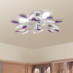 vidaXL Plafondlamp witte en paarse acryl kristal bladeren, Huis en Inrichting, Lampen | Plafondlampen, Verzenden, Nieuw