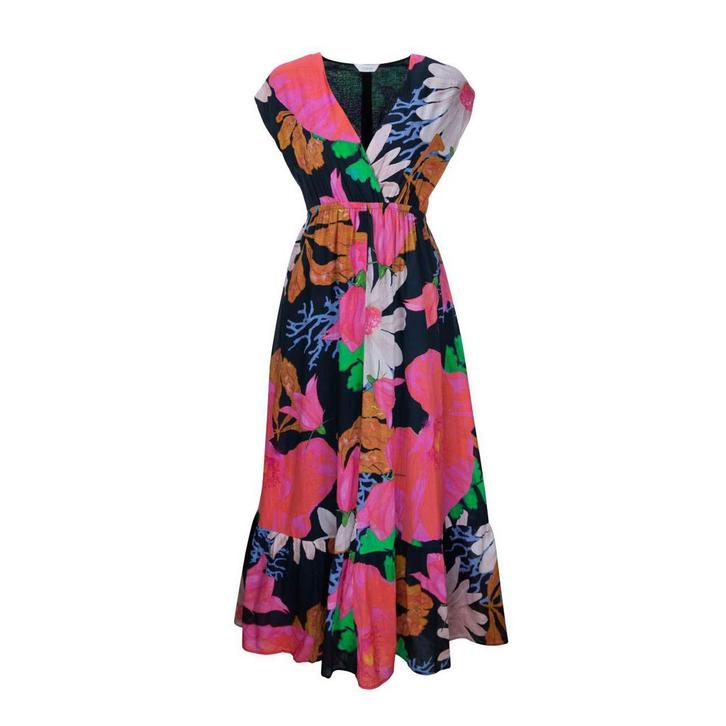 Frogbox • zwarte maxi jurk met bloemen • 36, Kleding | Dames, Jurken, Zwart, Nieuw, Maat 36 (S), Verzenden