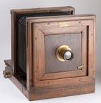 R.A. Goldmann (Austria) 18x18cm collodion camera, tailboard, Nieuw