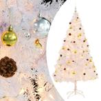 vidaXL Kunstkerstboom met kerstballen en LEDs 210 cm wit