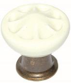Knop Porselein Crème en Brons 33 mm, Ophalen of Verzenden, Nieuw