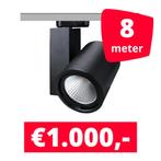 LED Railverlichting Mercato Zwart 8 spots + 8M rails, Ophalen of Verzenden