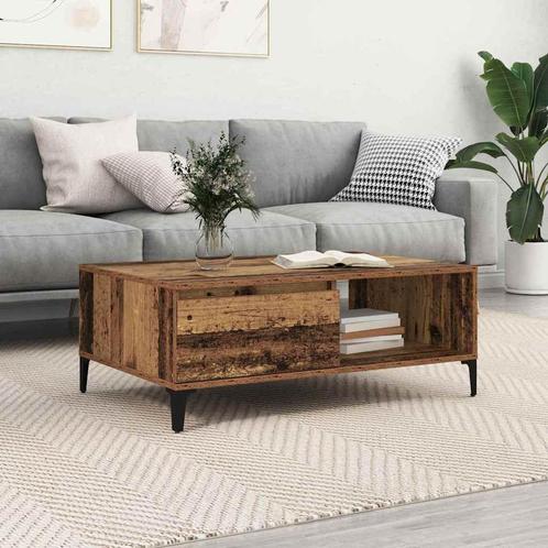 vidaXL Salontafel Oud hout 90 x 60 x 35 cm Bewerkt hout, Huis en Inrichting, Tafels | Salontafels, Nieuw, 50 tot 100 cm, Overige houtsoorten
