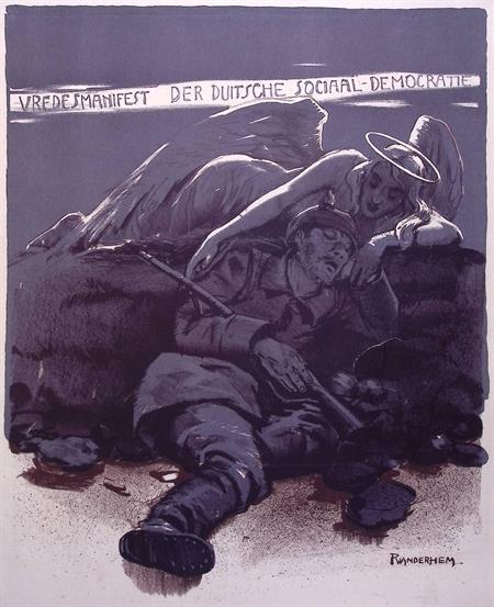 Spotprent over oorlog en vrede in het oostfront tijdens E..., Antiek en Kunst, Kunst | Litho's en Zeefdrukken, Verzenden