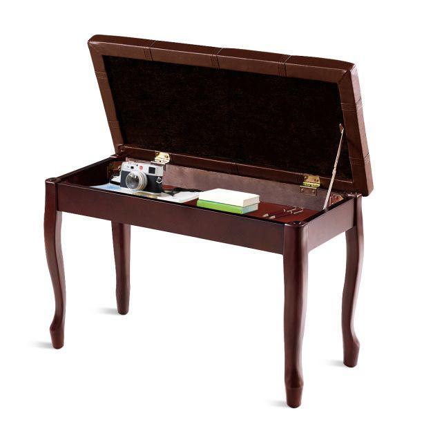 COSTWAY Houten Dubbele Pianobank Pianokruk van Massief Hout, Muziek en Instrumenten, Piano's, Zo goed als nieuw, Verzenden