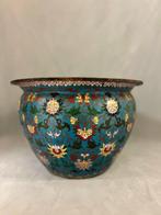 19e-eeuwse cloisonné bloempot - Qing Dynastie (1644-1911), Antiek en Kunst
