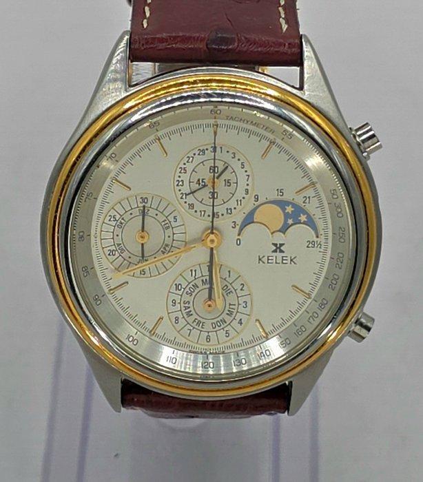 Kelek - Stahl/Gold Chronograph - Kalender - Tag - Tagname -, Sieraden, Tassen en Uiterlijk, Horloges | Heren