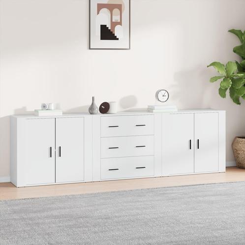 vidaXL Dressoirs 3 st bewerkt hout wit, Huis en Inrichting, Kasten | Dressoirs, 25 tot 50 cm, Nieuw, Minder dan 50 cm, Overige houtsoorten